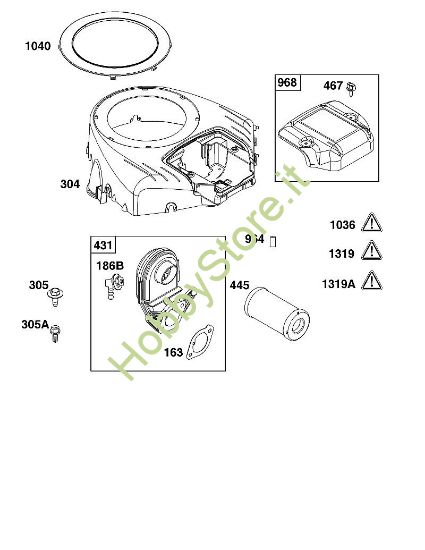 B - GRUPPO ALLOGGIAMENTO VENTOLA E FILTRO ARIA B&S - 44 €¦ 44N677-0017-B5 brand Stihl